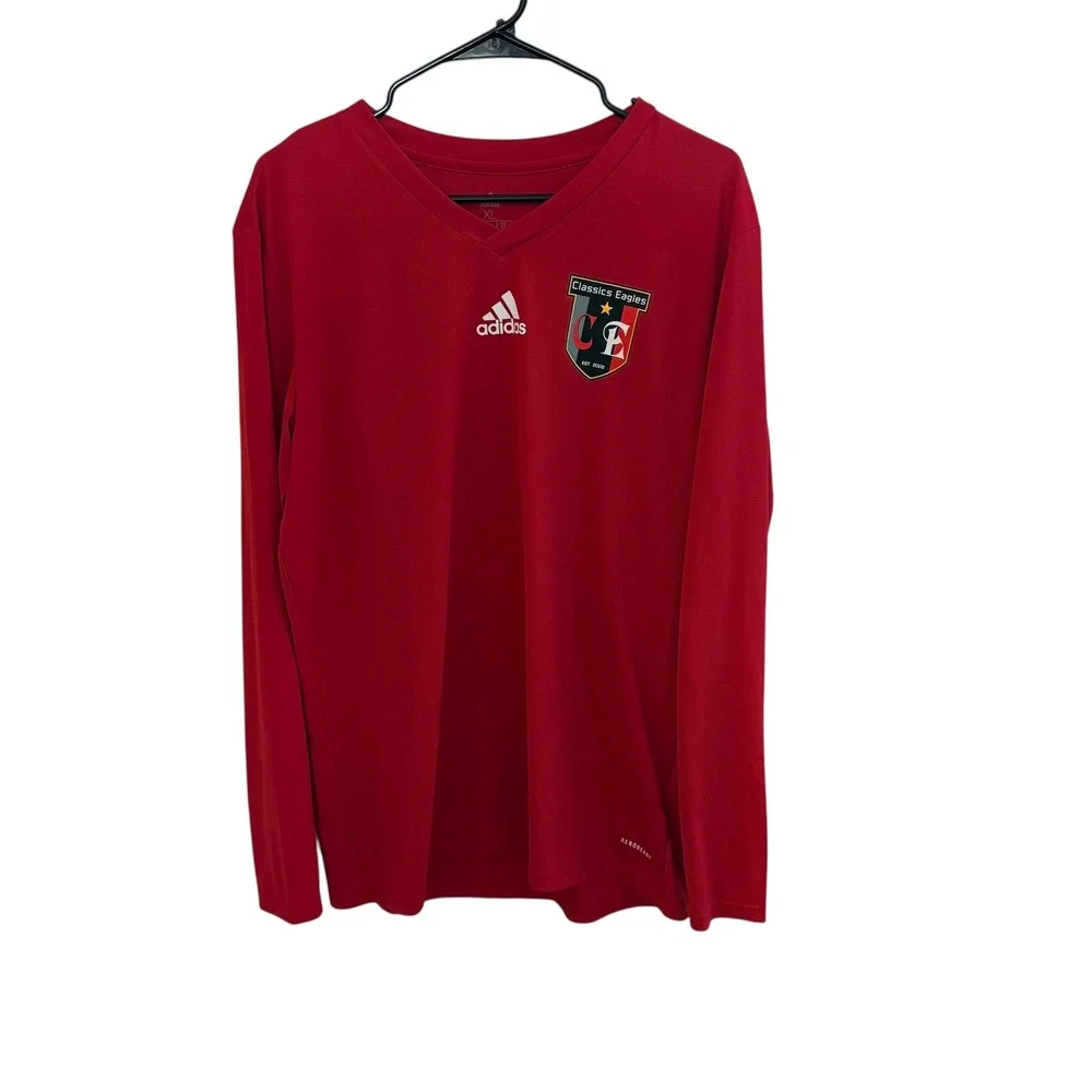 Adidas Men's XL Long Sleeve Soccer‎ Jersey Red Classics Eagles Crest Primegreen